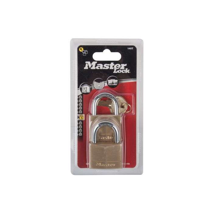 MACKIE MASTER PAD LOCK BRASS 2PK 40MM KEYD ALIKE
