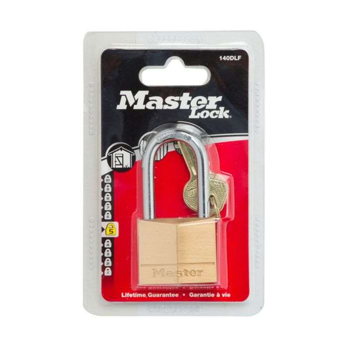 MACKIE MASTER PAD LOCK BRASS 40MM LONG SHACKLE