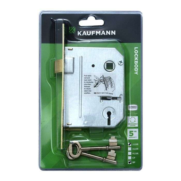 KAUFMANN LOCKBODY 2 LEVER SABS BRASS PLATED