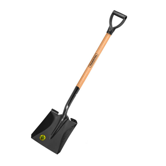 TRAMONTINA BLACK SHOVEL 71CM WOODEN HANDLE SQUARE