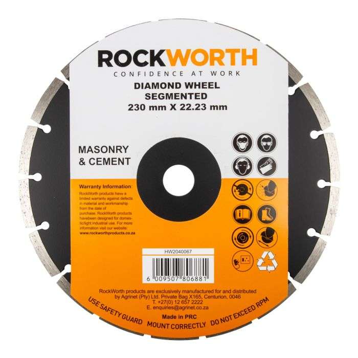 ROCKWORTH DIAMOND WHEEL 230MM SEGMENTED RIM