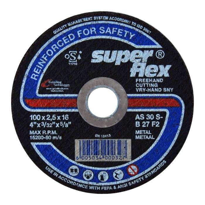 SUPERFLEX CUTTING DISC FLAT STEEL 100X2.5MM 16BR