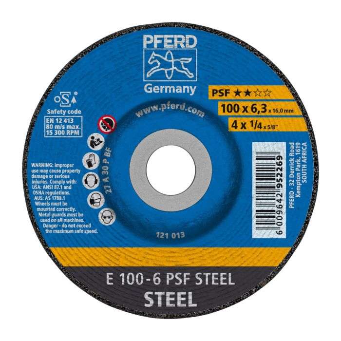 PFERD GRINDING WHL STEEL DOME 100MM PSF 16 BORE