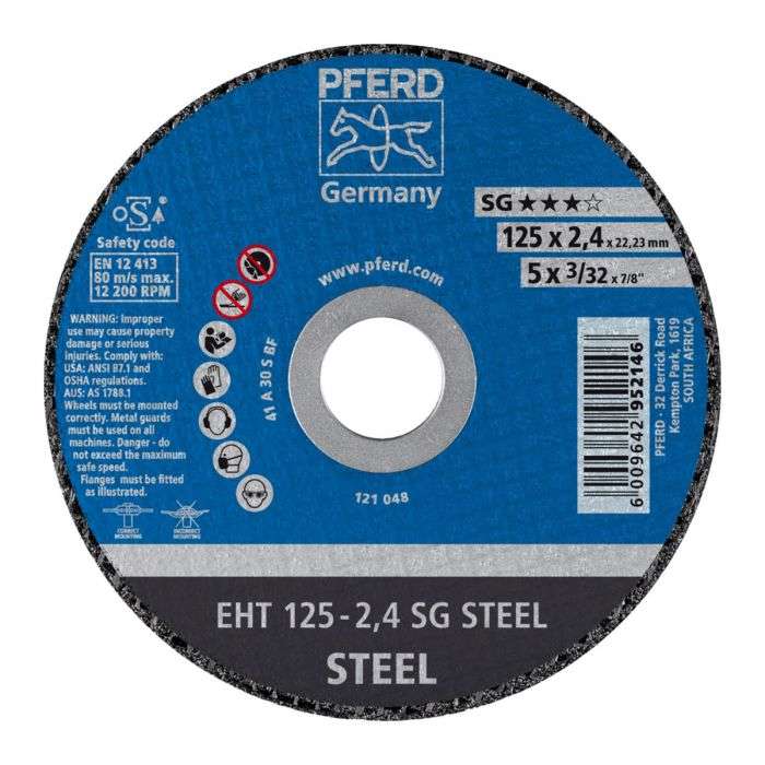 PFERD CUTTING DISC FLAT STEEL 125MM X2.4MM SG