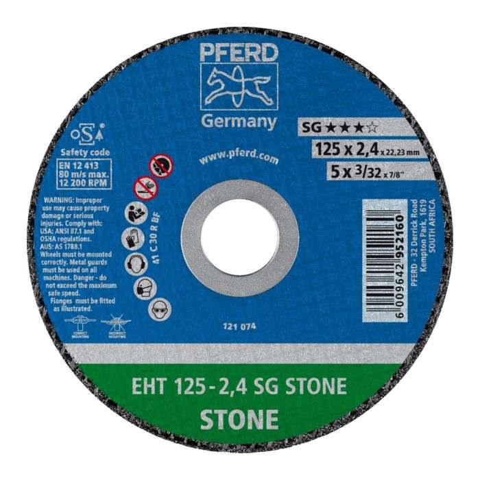 PFERD CUTTING DISC STONE FLAT 125MM X2.4MM SG