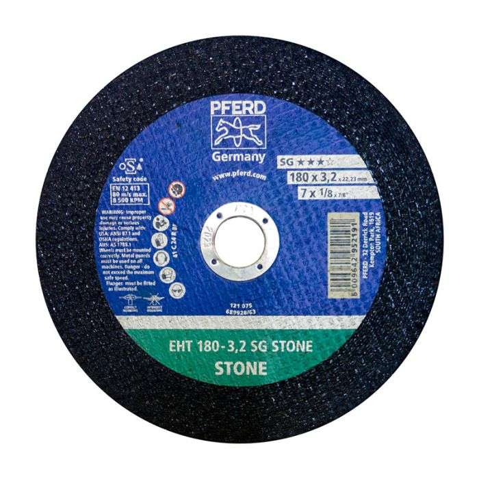 PFERD CUTTING WHEEL STONE FLAT 180MM X3.2MM SG