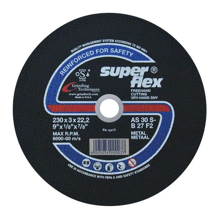 SUPERFLEX CUTTING DISC FLAT STEEL 230X3MM