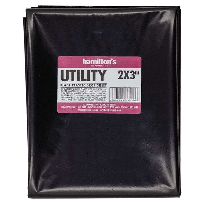HAMILTONS UTILITY BLACK DROP SHEET 2M X 3M