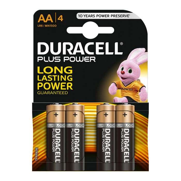 DURACELL BATTERY PLUS AA 4 PK
