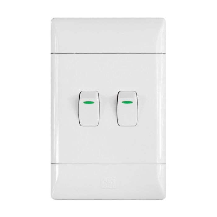 CBI LIGHT SWITCH 2L1W 2X4 WHITE