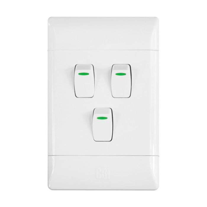 CBI LIGHT SWITCH 3L1W 2X4 WHITE