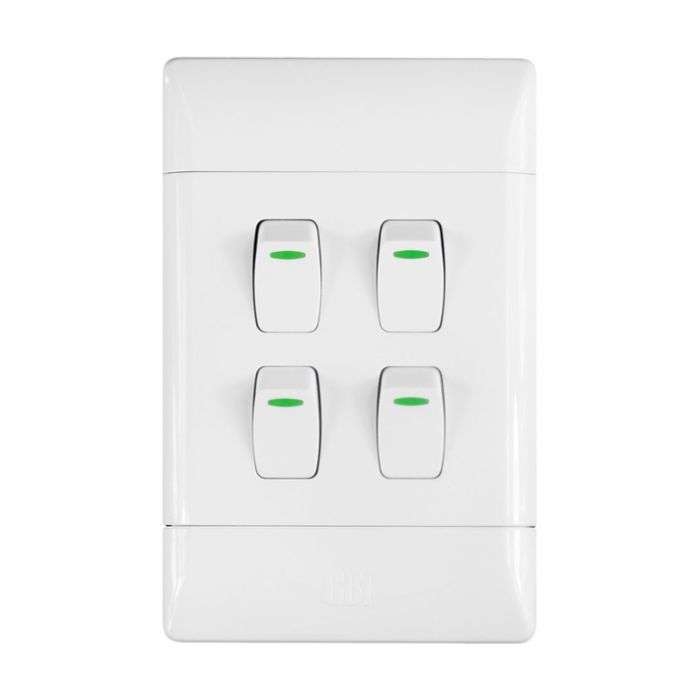 CBI LIGHT SWITCH 4L1W 2X4 WHITE