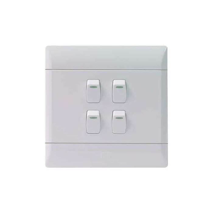 CBI LIGHT SWITCH 4L1W 4X4 WHITE