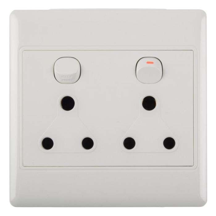 NEXUS SOCKET SWITCH WITH COVER 16AMP 4X4 DOUBLE