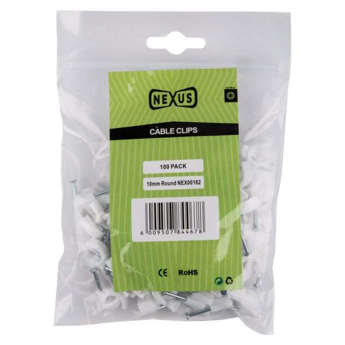 SELECTRIX CABLE CLIPS ROUND 10MM 100PK