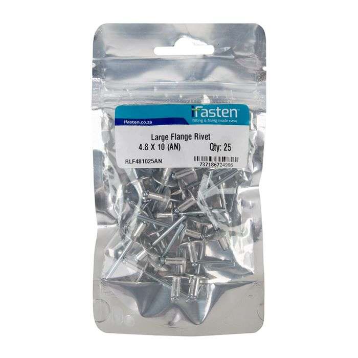 IFASTEN RIVET FLANGE LARGE 4.8MMX10MM 25 PP