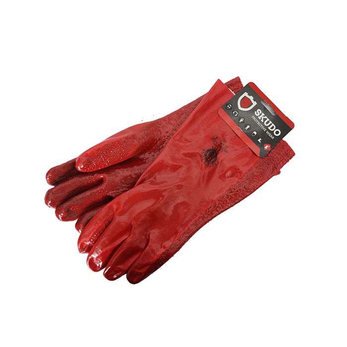 SKUDO GLOVES HEAVY DUTY ROUGH PALM ELBOW LENGTH