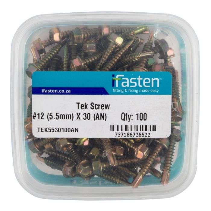 IFASTEN TEK SCREW NO12 5.5MMX30MM 100 PT