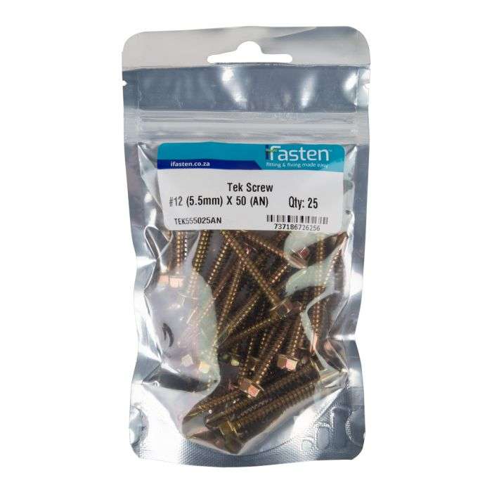 IFASTEN TEK SCREW NO12 5.5MMX50MM 25 PP