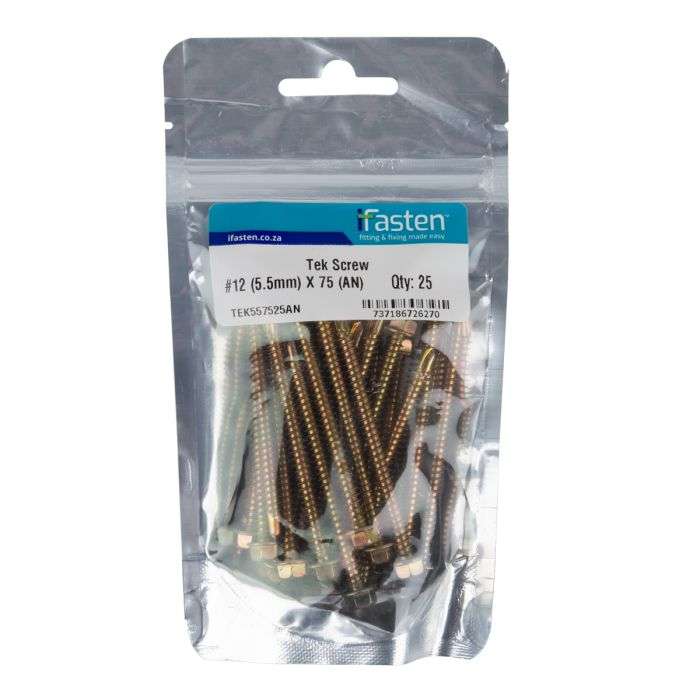 IFASTEN TEK SCREW NO12 5.5MMX75MM 25 PP