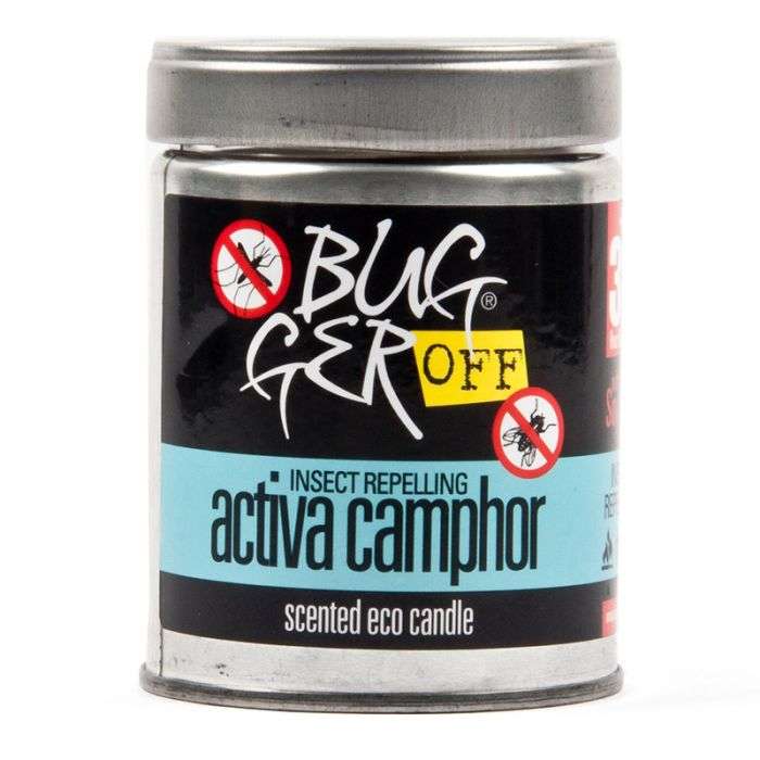 BULK PACK 6 X BUGGER OFF ECO SCENTED CANDLE ACTIVA CAMPHOR