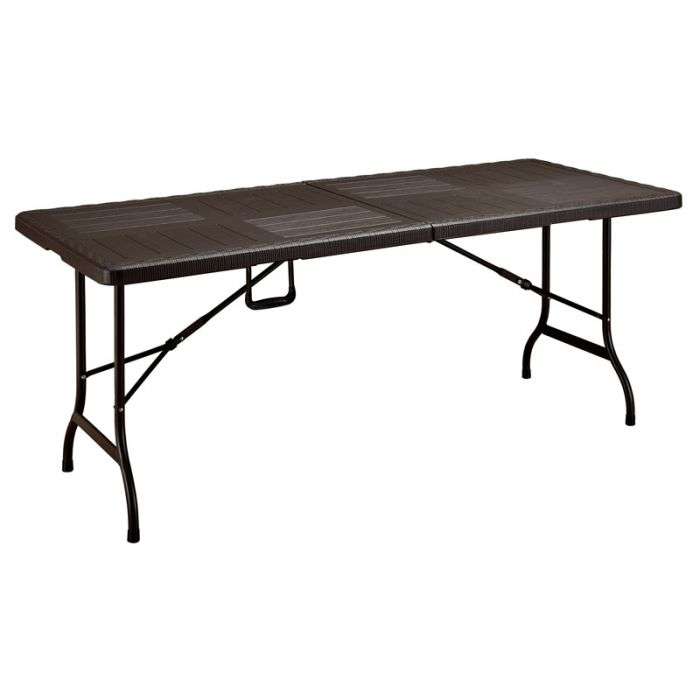 KAUFMANN TABLE FOLDABLE HDPE BROWN 1.8M