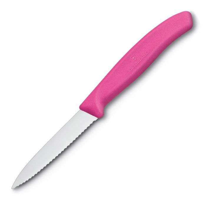 VICTORINOX PARING KNIFE SERRATED 8CM PINK