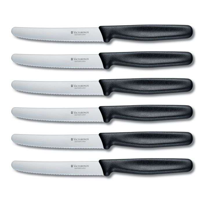 VICTORINOX TABLE KNIFE SET 6PCE BLACK