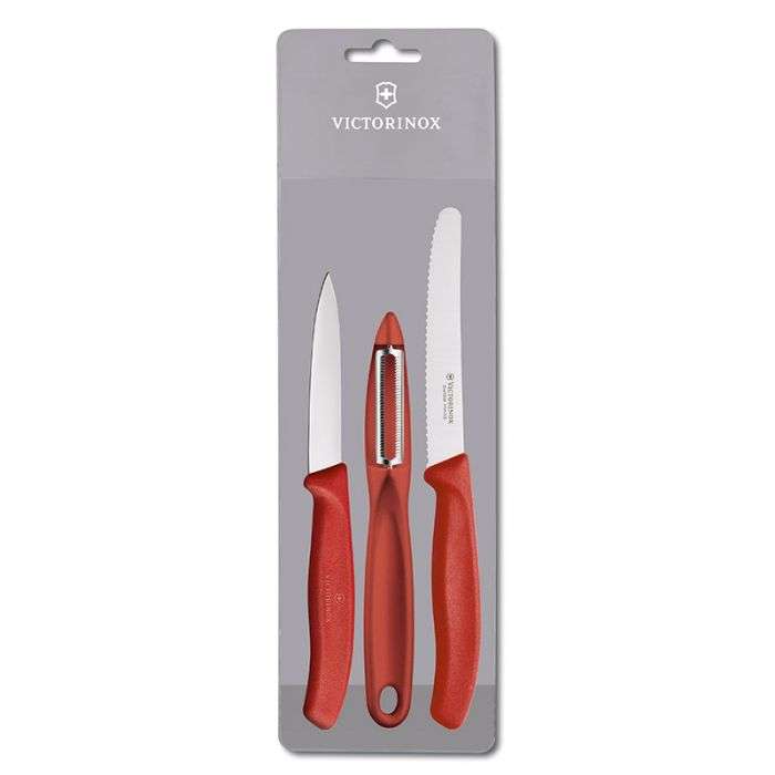 VICTORINOX PARING KNIFE SET ZEST 3PCE RED