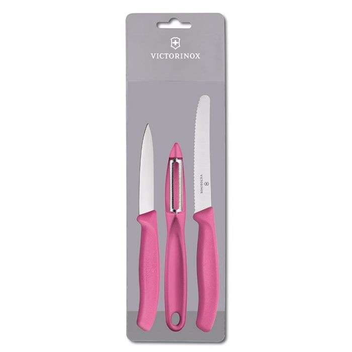 VICTORINOX PARING KNIFE SET ZEST 3PCE PINK
