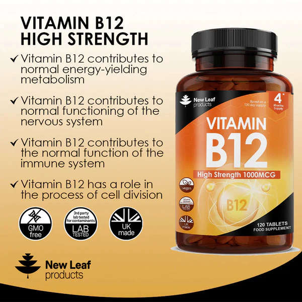 New Leaf - Vitamin B12 (120 Tablets-4 Months Supply)