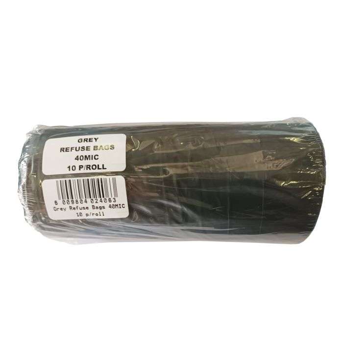 Refuse Bag Grey 40Mic 10 Per Pack
