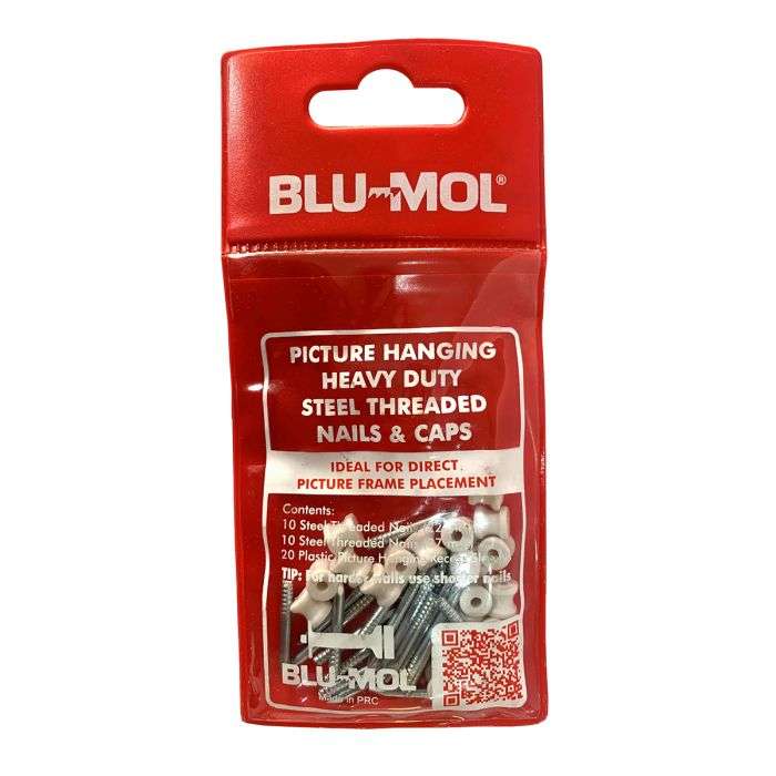 Blu-Mol Heavy Duty Steel Threaded Nail&Cap 22&27mm