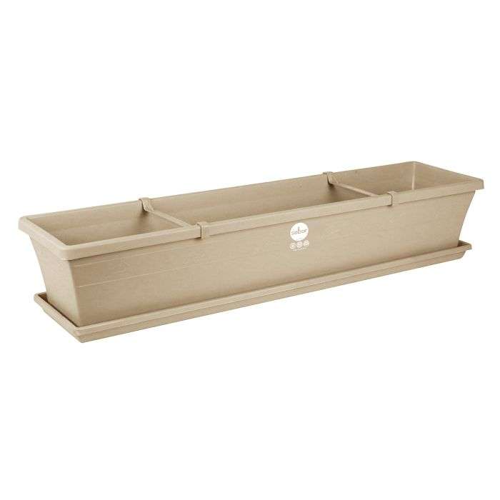 Bulk Pack 6 x Sebor Sill Planter & Saucer & Clips 75cm Beige