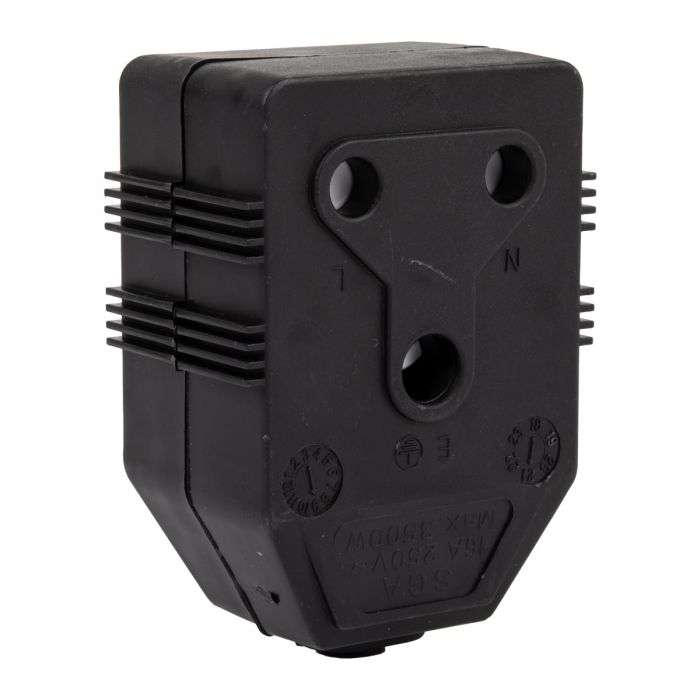 Nexus Janus Coupler Dbl Pvc 16A Black Pp