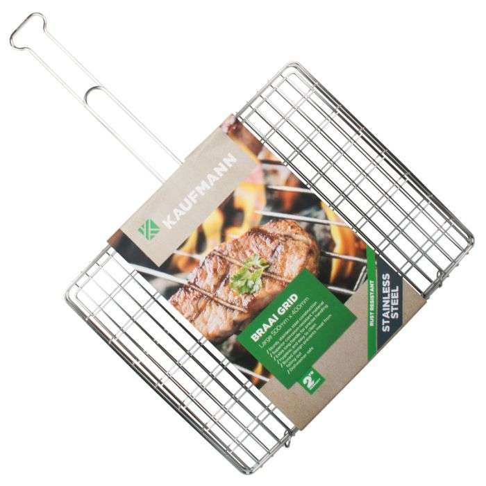 Kaufmann Braai Grid S/Steel Box Lrg 50cmx40cm