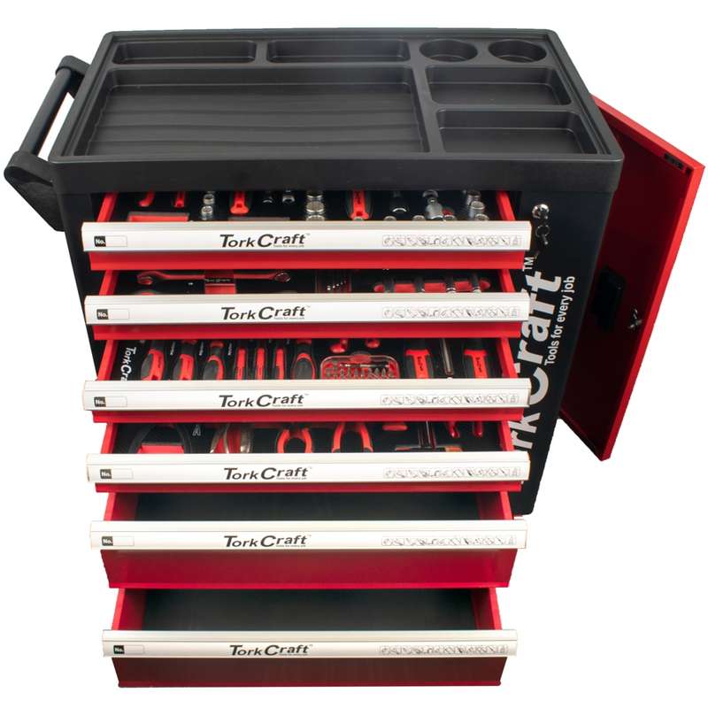 6 DRAWER ROLLER TOOL CABINET ON CASTORS WITH 184PC OF STOCK