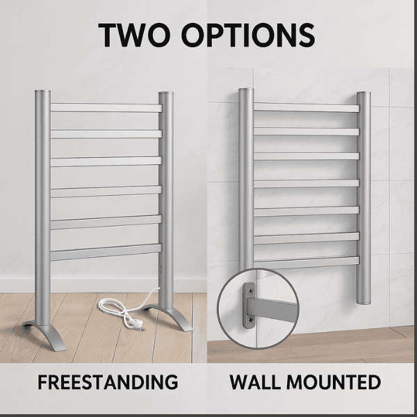 2-in-1 Electric Heated 6 Bar Lightweight Towel Rail