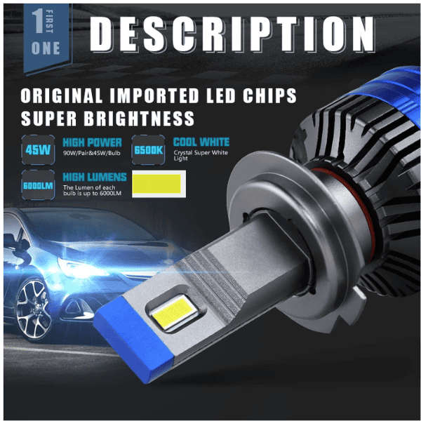 H7 Z10 LED CSP LED chips Error Free Plug & Play 12V
