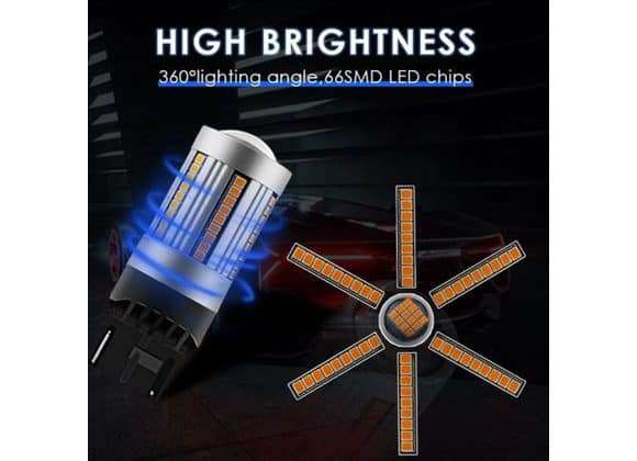 CANBUS - 7440 LED TURN SIGNAL INDICATOR BULBS AMBER COLOUR SET OF 2