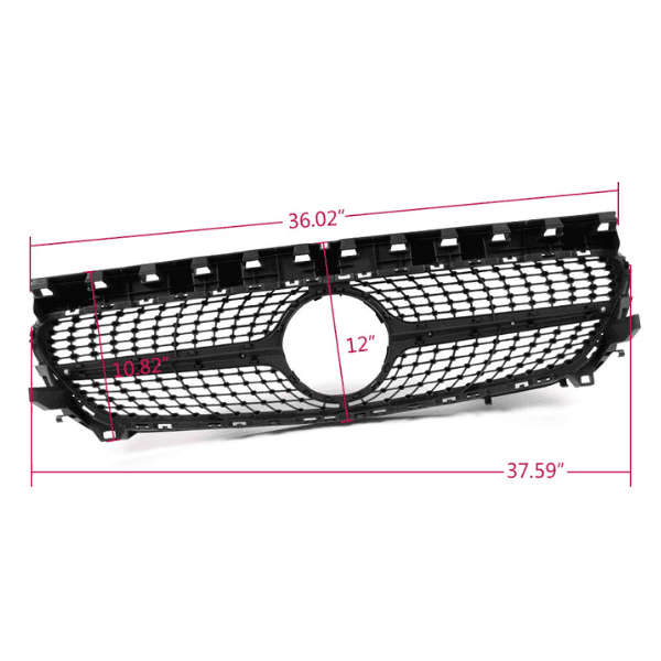 Mercedes Benz W117 CLA Class 2014-2016 Diamond Black Front Bumper Grill - 1178801503
