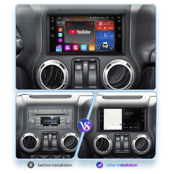Jeep Wrangler Sahara 09-13 Android Navigation Android Auto Apple Car Play
