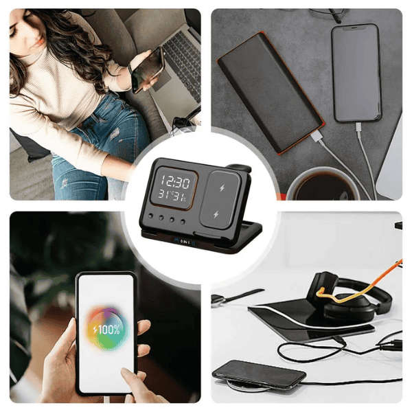 5-in-1 Clock Wireless Smart Charging Station