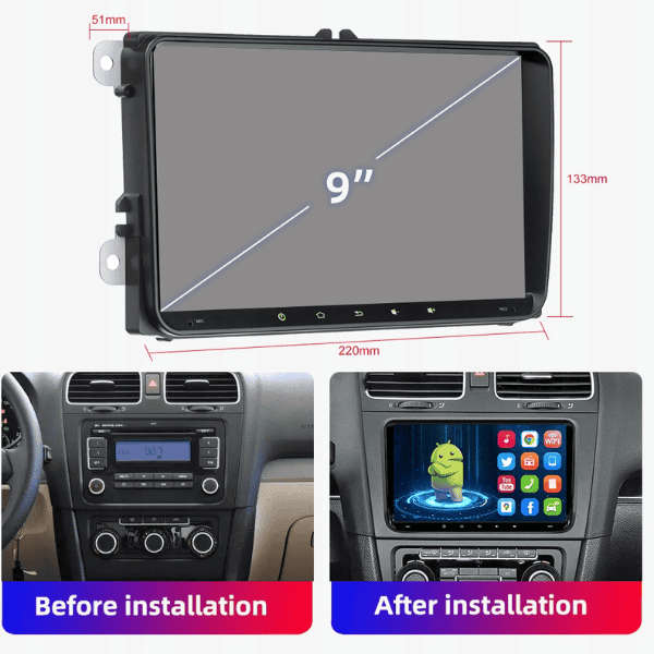 VW Android Navigation Unit CarPlay Android Auto 2GB 32GB 2024 Model