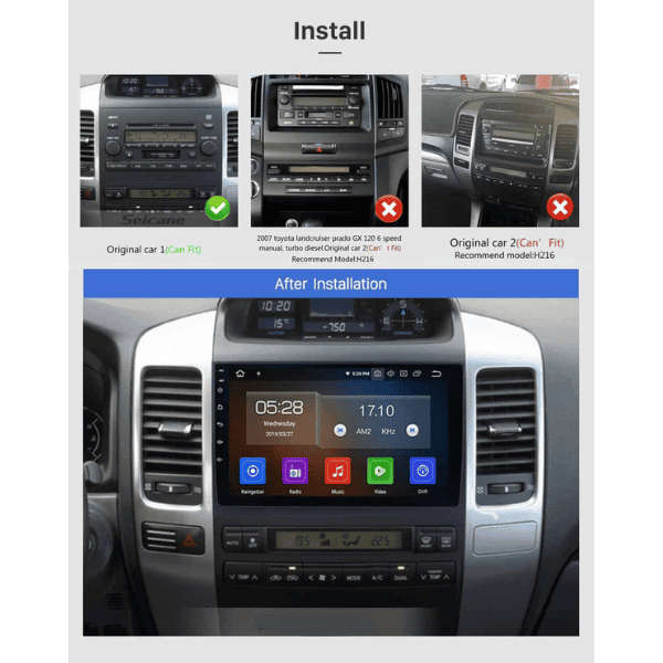 Toyota Prado 2002- 2009 Android Multimedia System with Car Play and Android Auto