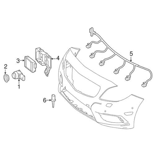 Mercedes W117 CLA Bumper PDC Parking System Wiring Harness - A1775403401