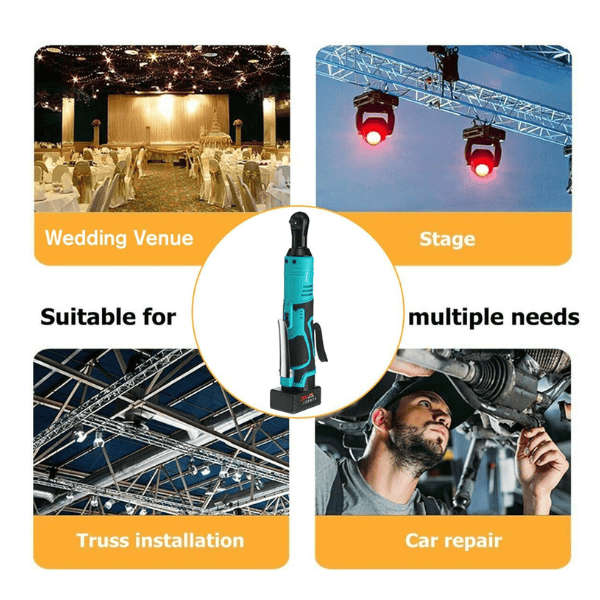 Impact Wrench Cordless Rechargeable Electric 16.8V 3/8 Inch 90°  Ratchet Driver Power Tool
