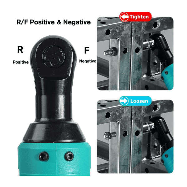 Impact Wrench Cordless Rechargeable Electric 16.8V 3/8 Inch 90°  Ratchet Driver Power Tool