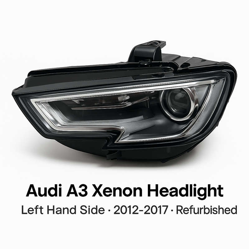 Audi A3 Xenon Headlight Left Side (Refurbished OEM) - 8V0941005D