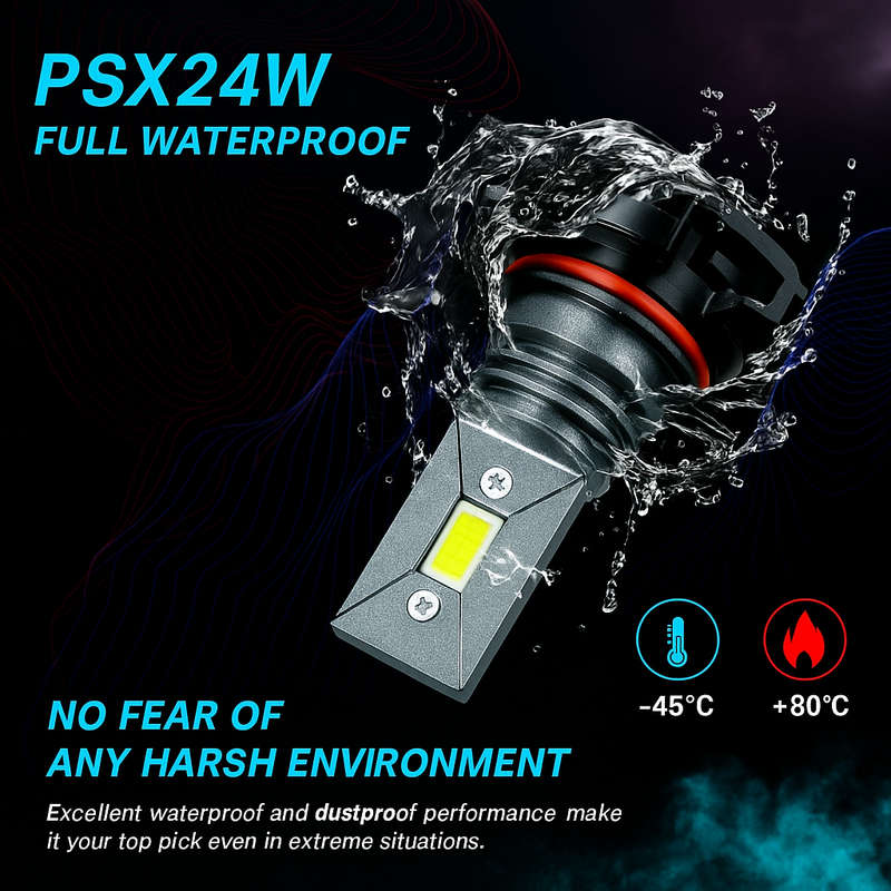 Super Bright Mini LED Fog Light Bulbs (White) 2 Pieces - PSX24W